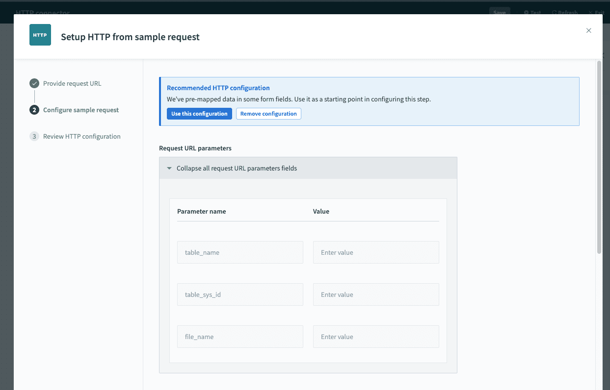 Step 2: RecipeIQ recommendations for HTTP configuration