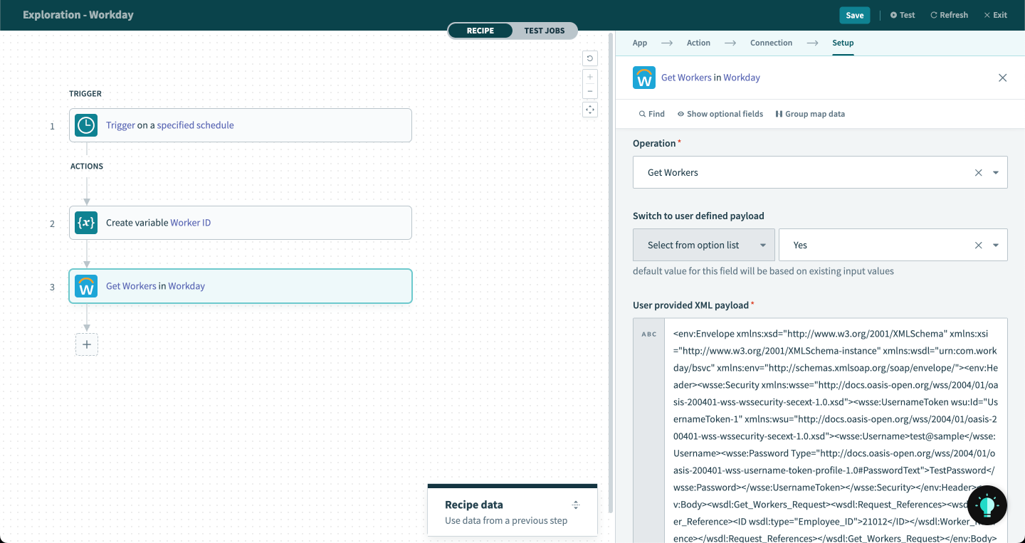 Switching to a user-defined payload