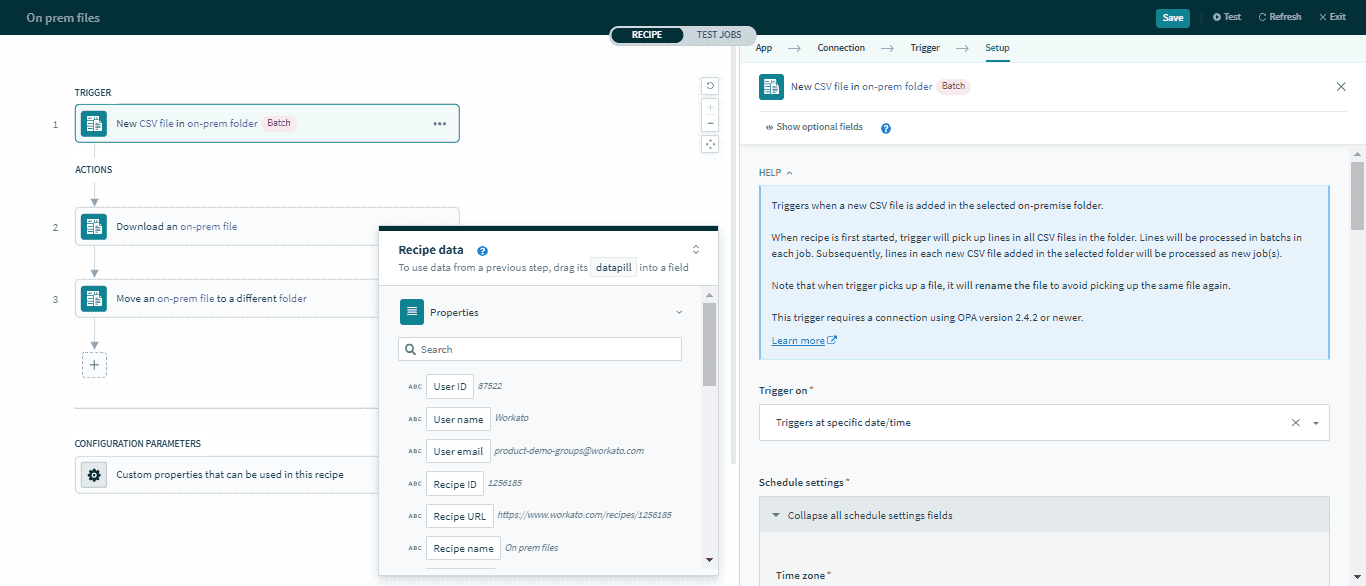 On-prem file's trigger: New CSV file in folder