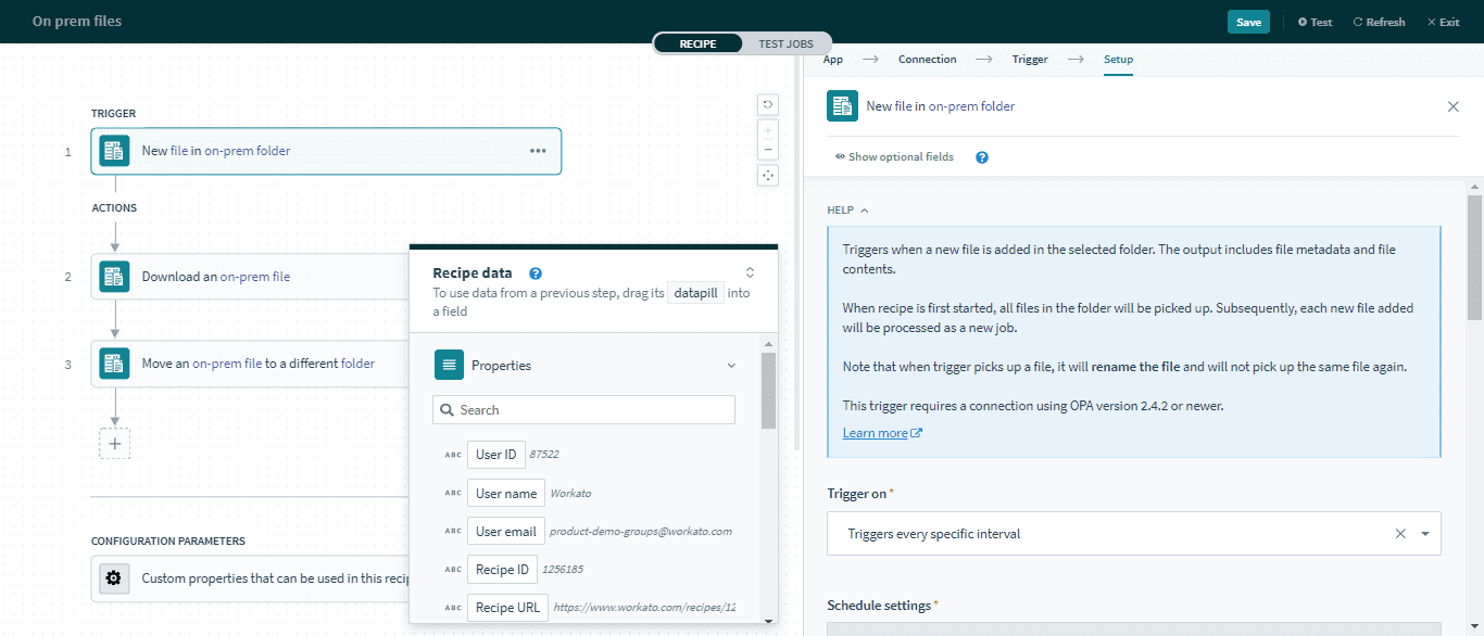 On-prem file's trigger: New CSV file in folder