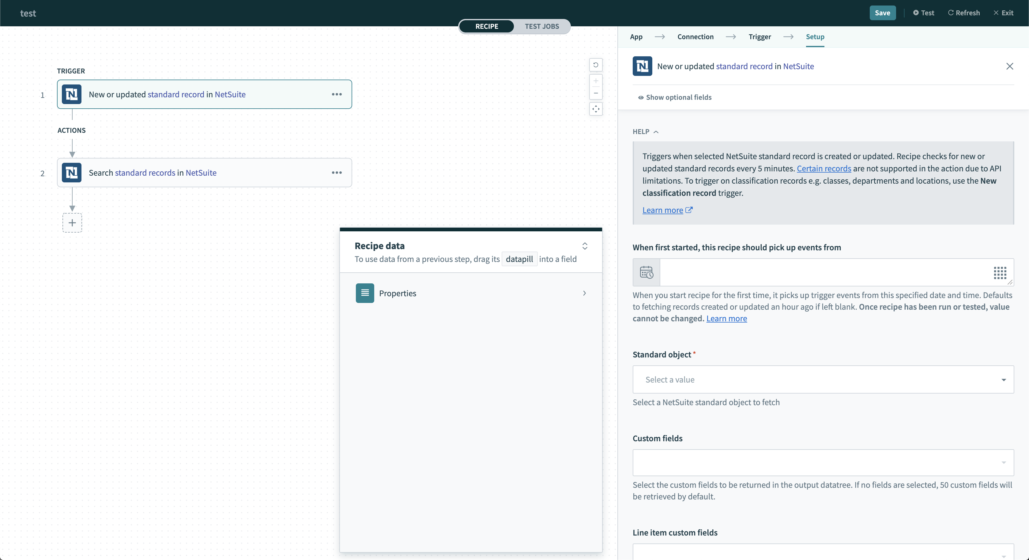 Unconfigured NetSuite new/updated object trigger