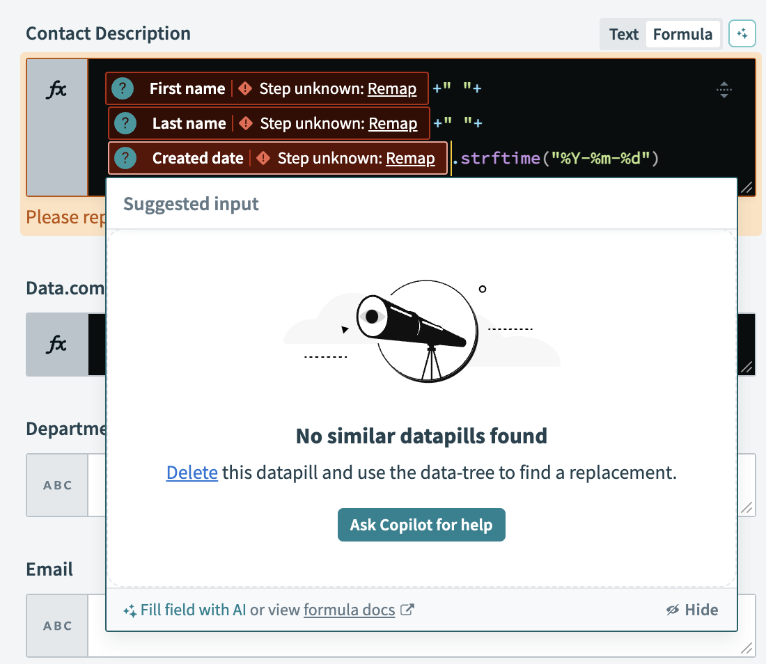 Handle unknown datapills