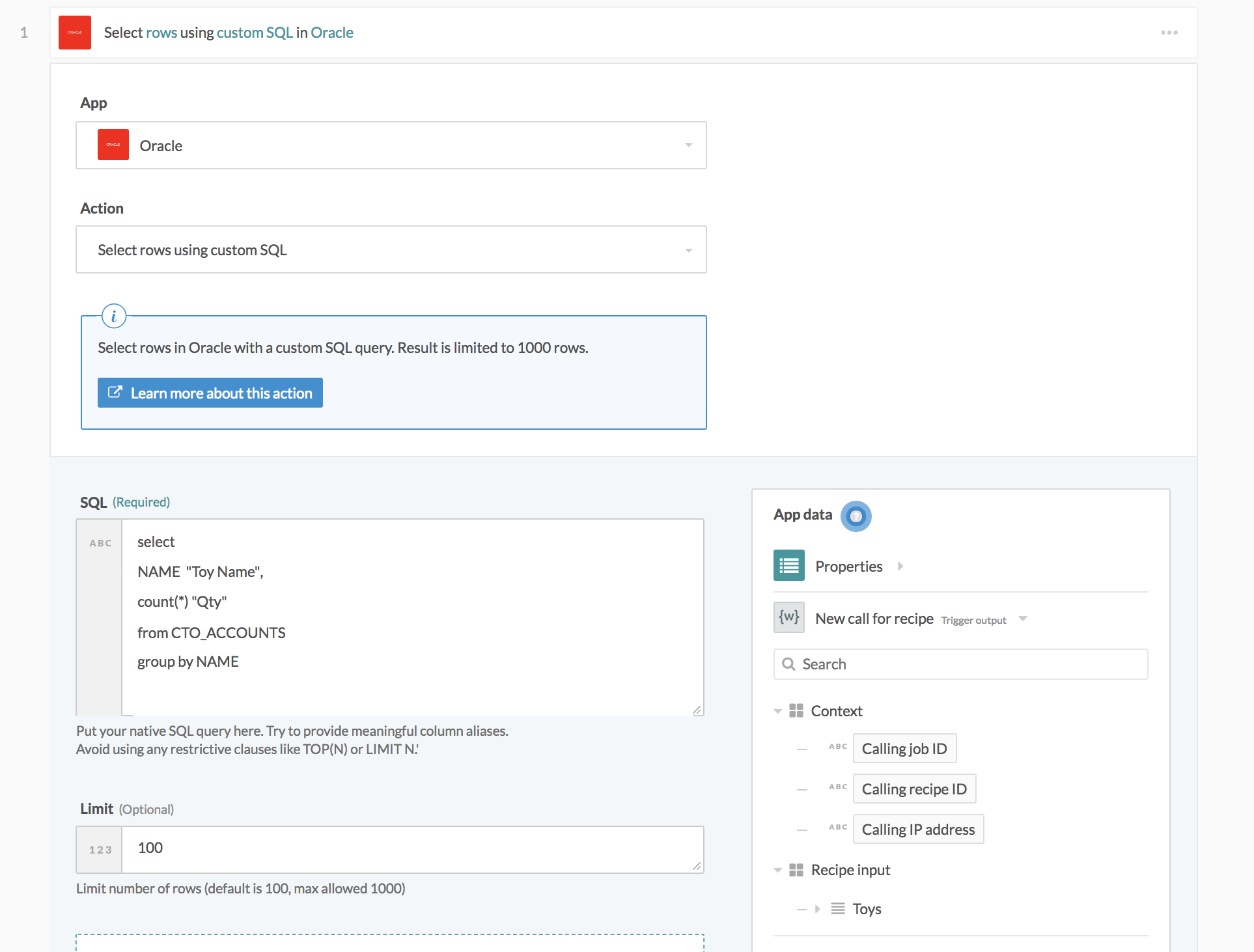 Custom SQL query