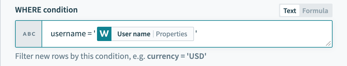 Using datapills in WHERE condition