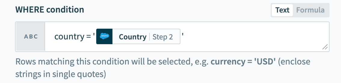 Using datapills in WHERE condition